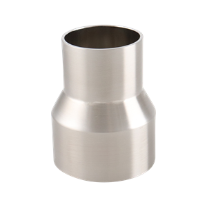 concentric reducer, 2-inch x 1.5-inch butt-weld, made from 316L stainless steel, with 2.5-inch overall length, 15RA EP interior and 32RA exterior surface finish, SF4 BPE compliant