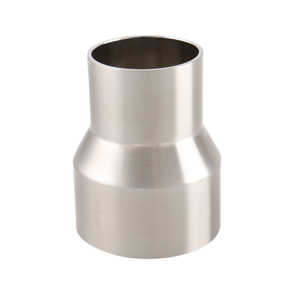 concentric reducer, 2-inch x 1.5-inch butt-weld, made from 316L stainless steel, with 2.5-inch overall length, 15RA EP interior and 32RA exterior surface finish, SF4 BPE compliant