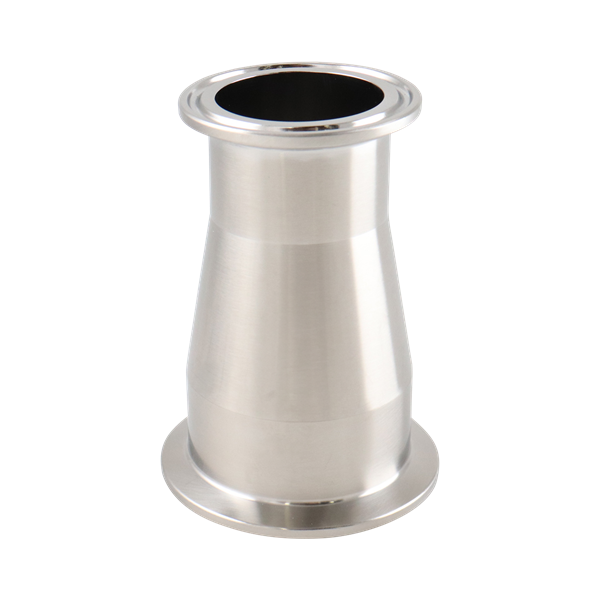 Concentric Reducer, 2-inch x 1.5-inch, Tri-Clamp connection, made of 316L stainless steel, 3.5 inches long, 15RA electropolished internal surface finish, 32RA external finish, SF4 BPE compliant.