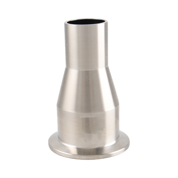 Concentric Reducer, 1.5-inch x 1-inch, Tri-Clamp to Butt Weld connection, 3-inch overall length, 15RA electropolished ID, 32RA OD, SF4 BPE.