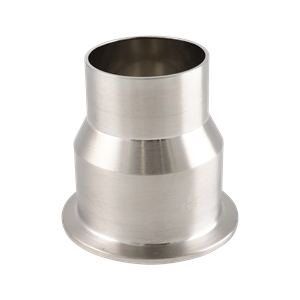 Concentric reducer 2.5x2 tri-clamp x butt weld 3" OAL 15Ra EP ID 32Ra OD SF4 BPE