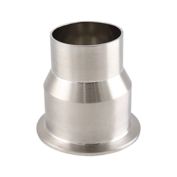 Concentric reducer 2.5x2 tri-clamp x butt weld 3" OAL 15Ra EP ID 32Ra OD SF4 BPE