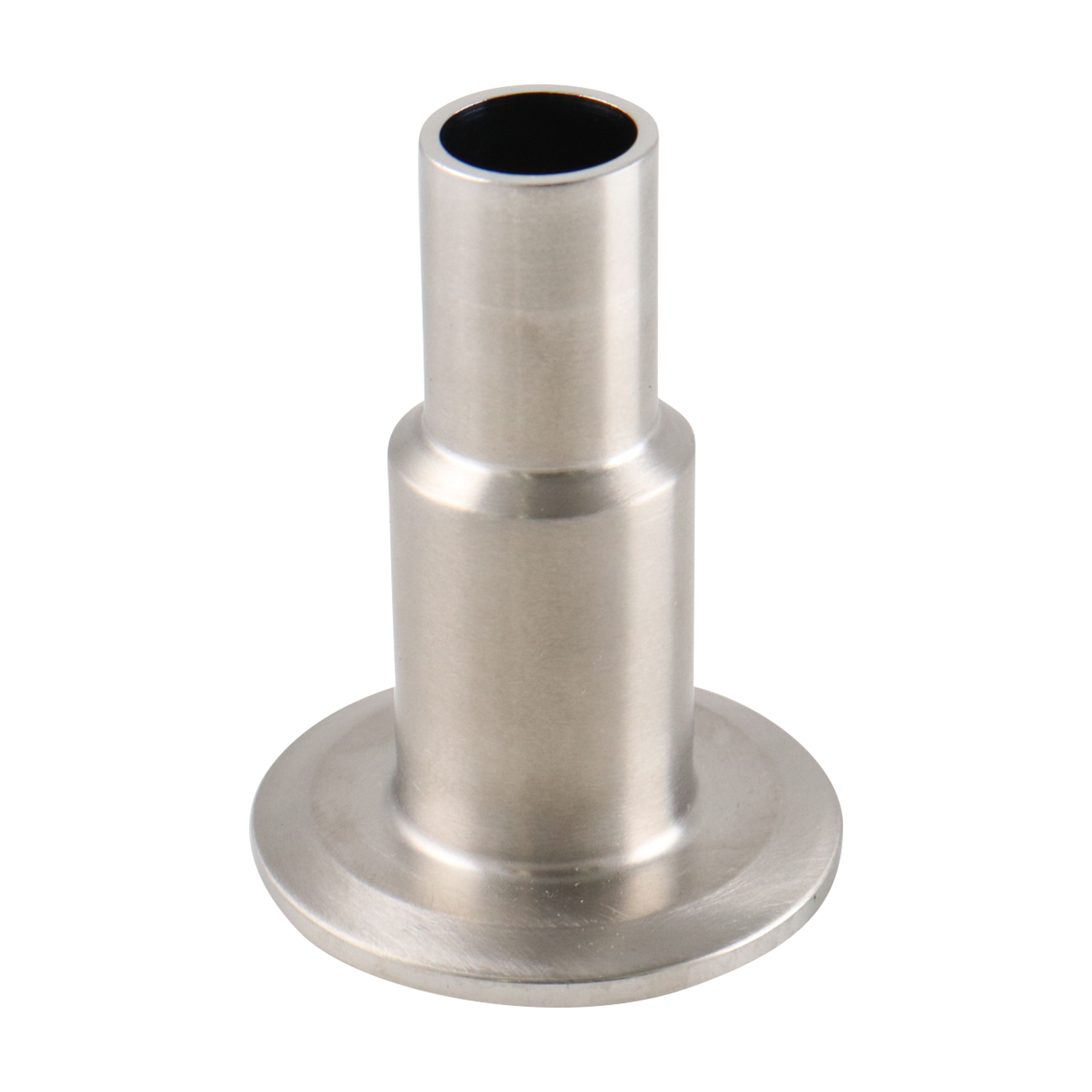 Concentric reducer 1x0.75 tri-clamp x butt weld 2.625" overall length 15Ra electropolished inner diameter 32Ra BPE SF4