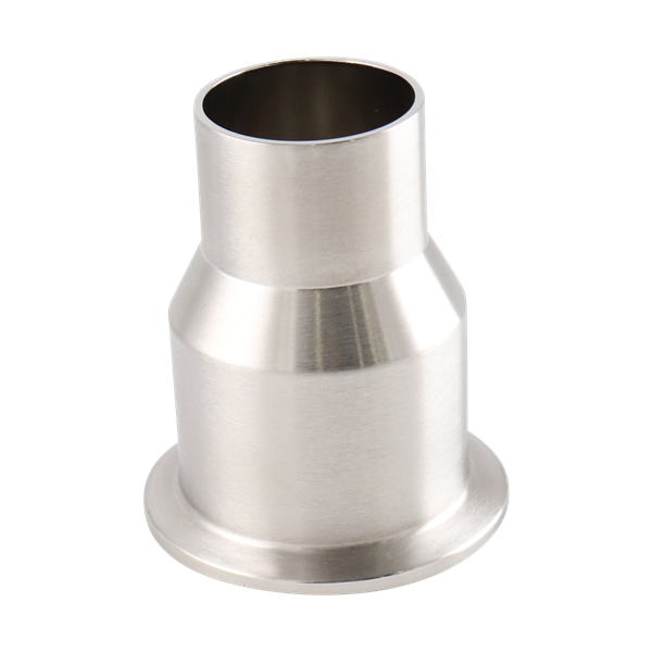 Concentric reducer 2x1.5 tri-clamp x butt weld 3" OAL with 15Ra electropolished inner diameter 32Ra outer diameter BPE SF4 finish