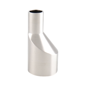 eccentric reducer, 1.5-inch x 0.75-inch butt-weld, made from 316L stainless steel, with 3-inch overall length, 20RA interior and 32RA exterior surface finish, SF1 BPE compliant