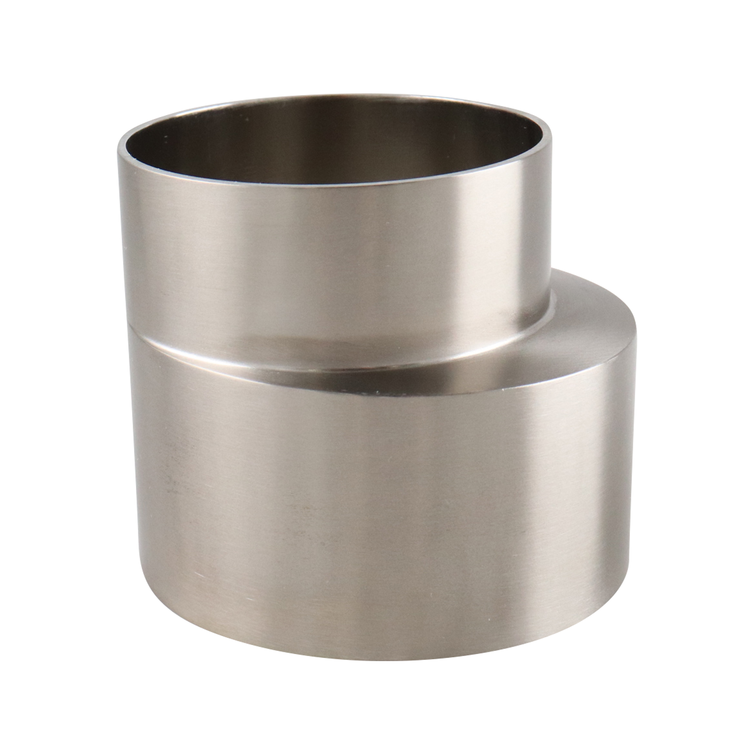 Eccentric Reducer, 3-inch x 2.5-inch, Butt Weld connection, made of 316L stainless steel, 2.625 inches long, 15RA electropolished internal surface finish, 32RA external finish, SF4 BPE compliant.