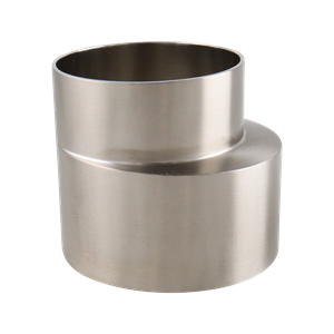 Eccentric Reducer, 3-inch x 2.5-inch, Butt Weld connection, made of 316L stainless steel, 2.625 inches long, 15RA electropolished internal surface finish, 32RA external finish, SF4 BPE compliant.