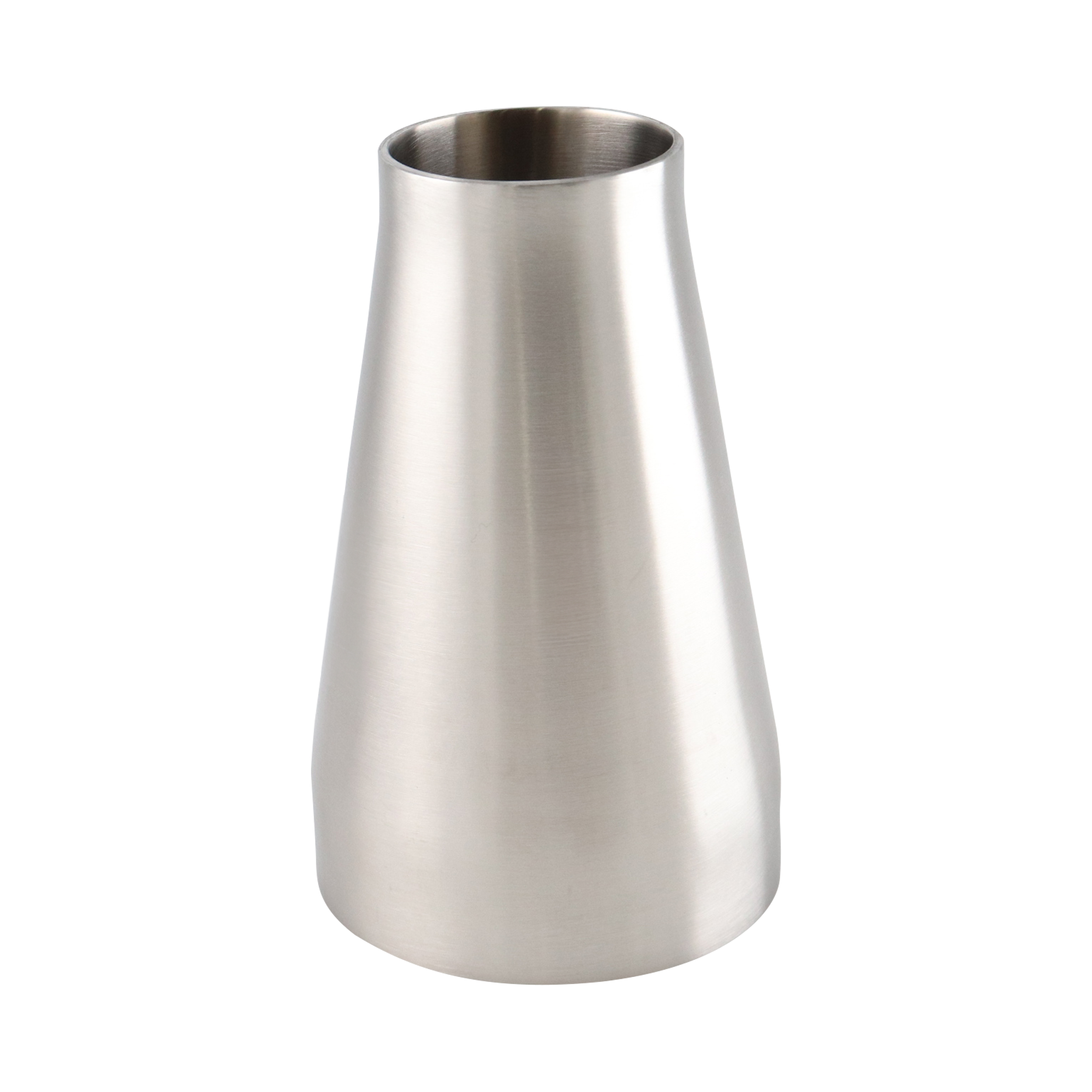 Concentric reducer, 2.5-inch by 1.5-inch butt weld connection, made of 304 stainless steel, 4-inch overall length, with a 32RA inner diameter finish and 32RA outer diameter finish.