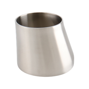 eccentric reducer, 2.5-inch x 2-inch butt-weld, made from 304 stainless steel, with 2-inch overall length and 32RA interior and exterior surface finish