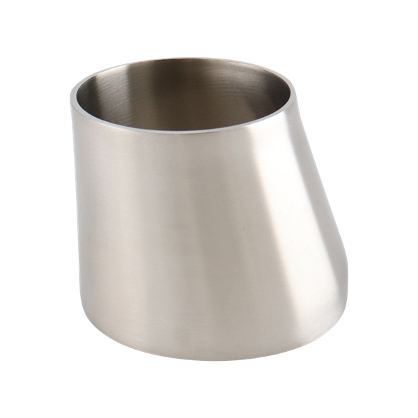 eccentric reducer, 2.5-inch x 2-inch butt-weld, made from 304 stainless steel, with 2-inch overall length and 32RA interior and exterior surface finish