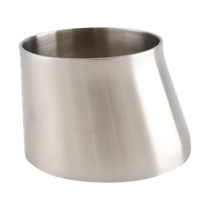 eccentric reducer, 3-inch x 2.5-inch butt-weld, made from 304 stainless steel, with 2-inch overall length and 32RA interior and exterior surface finish