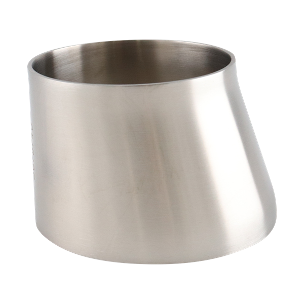 eccentric reducer, 3-inch x 2.5-inch butt-weld, made from 304 stainless steel, with 2-inch overall length and 32RA interior and exterior surface finish