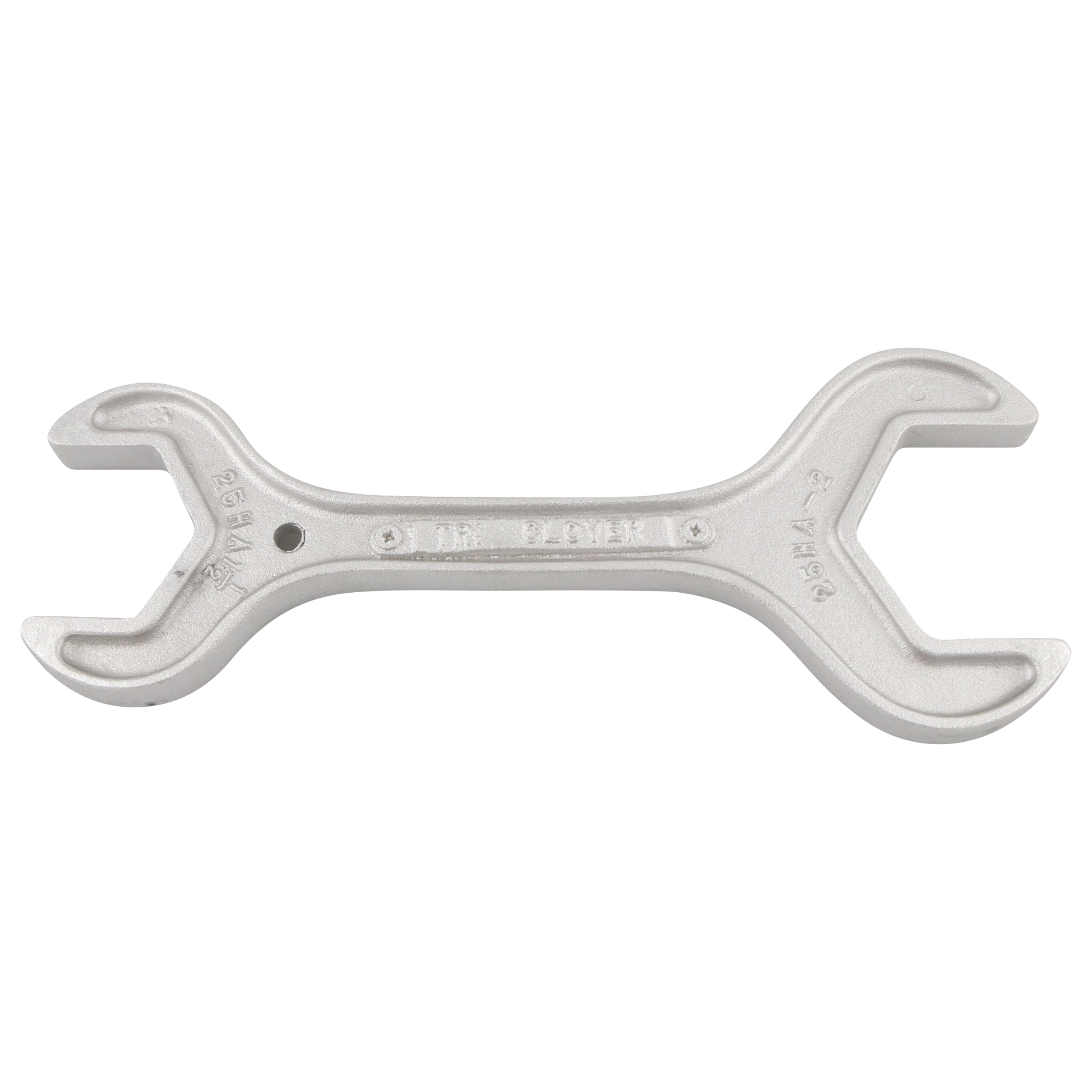 Long double-end wrench, 2-inch x 1.5-inch, made from aluminum with BS specifications.