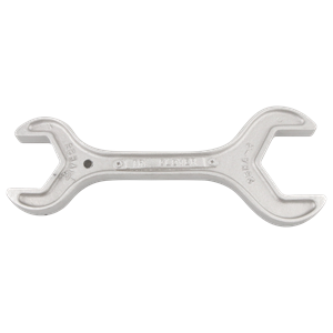 Long double-end wrench, 2-inch x 1.5-inch, made from aluminum with BS specifications.