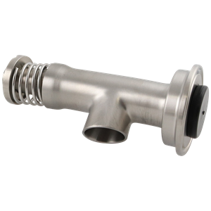 Sample Valve, 1.5-inch x 1-inch, Tri-Clamp connection, made of 316L stainless steel.