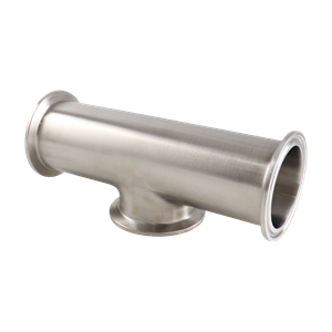short outlet tee, 1.5-inch Tri-Clamp, made from 316L stainless steel, with 20RA interior and 32RA exterior surface finish, SF1 BPE compliant