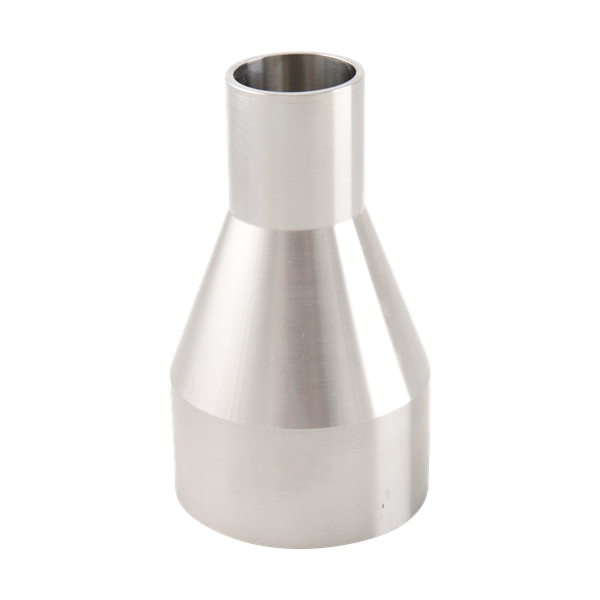 concentric reducer, 2-inch x 1-inch butt-weld, made from 316L stainless steel, with 3.375-inch overall length, 20RA interior, and 32RA exterior surface finish, SF1 BPE compliant
