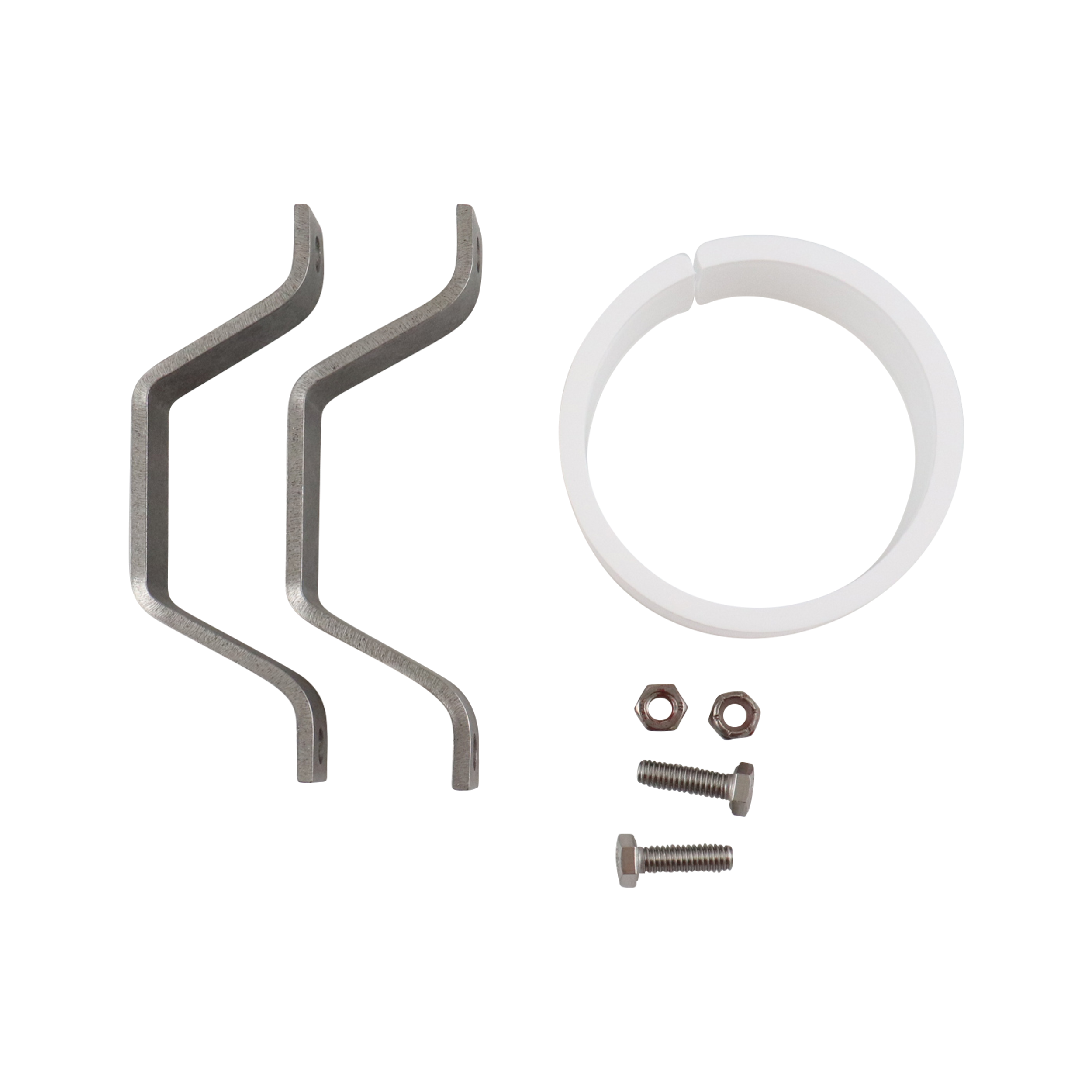 Hex Hanger Assembly, fits 3-inch pipe, polypropylene insert, model 329F, made in the USA.