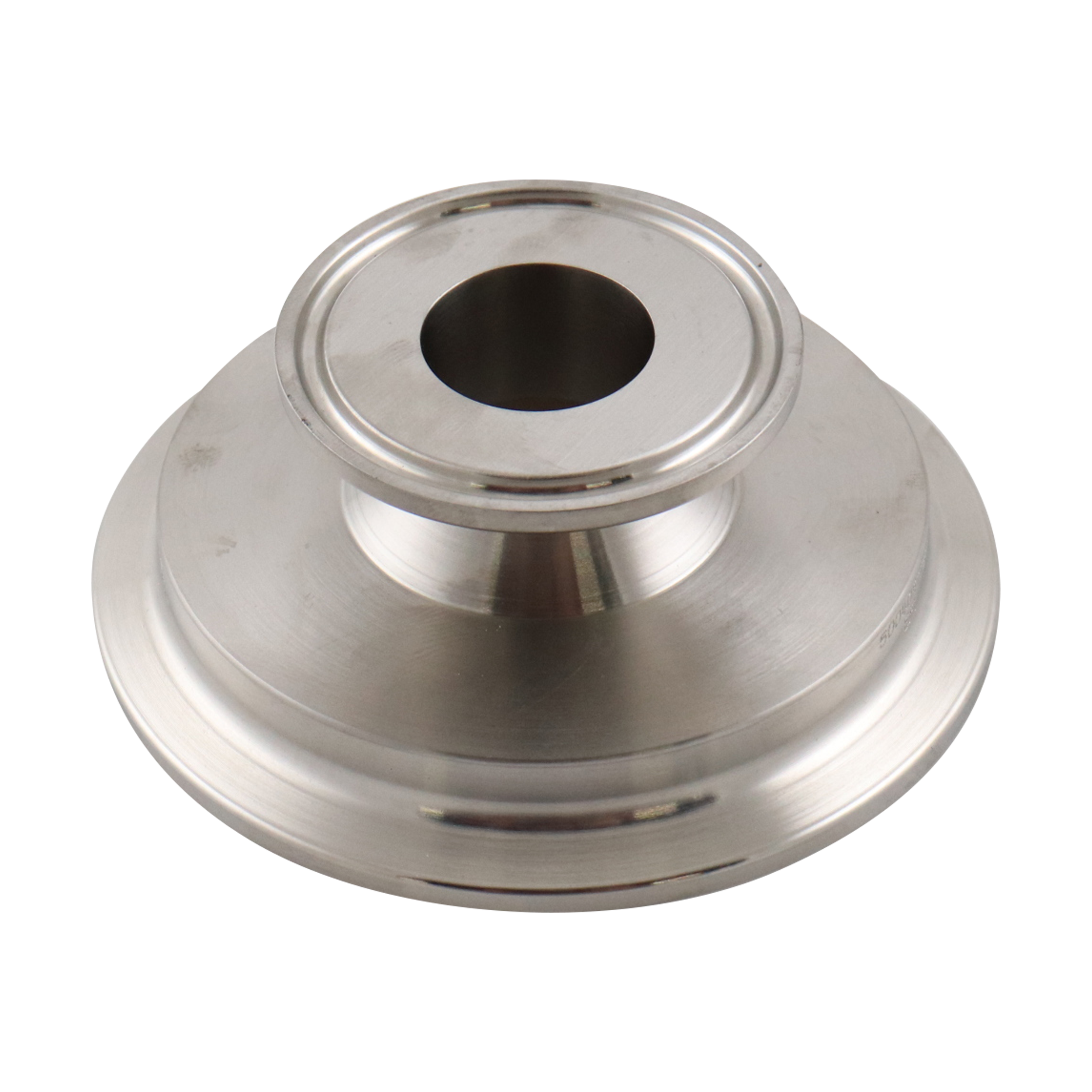 Conical instrument gauge reducer 3x1.5 tri-clamp 316L 1.25" OAL 20Ra ID 32Ra OD