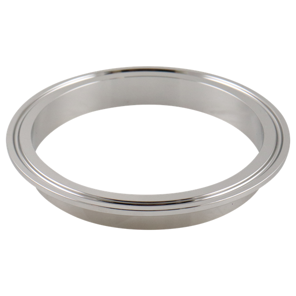 Ferrule for 4-inch tri-clamp connections, made of 316L stainless steel, 0.625-inch overall length, with a 20RA internal finish and 32RA outer finish, SF1 BPE compliant.