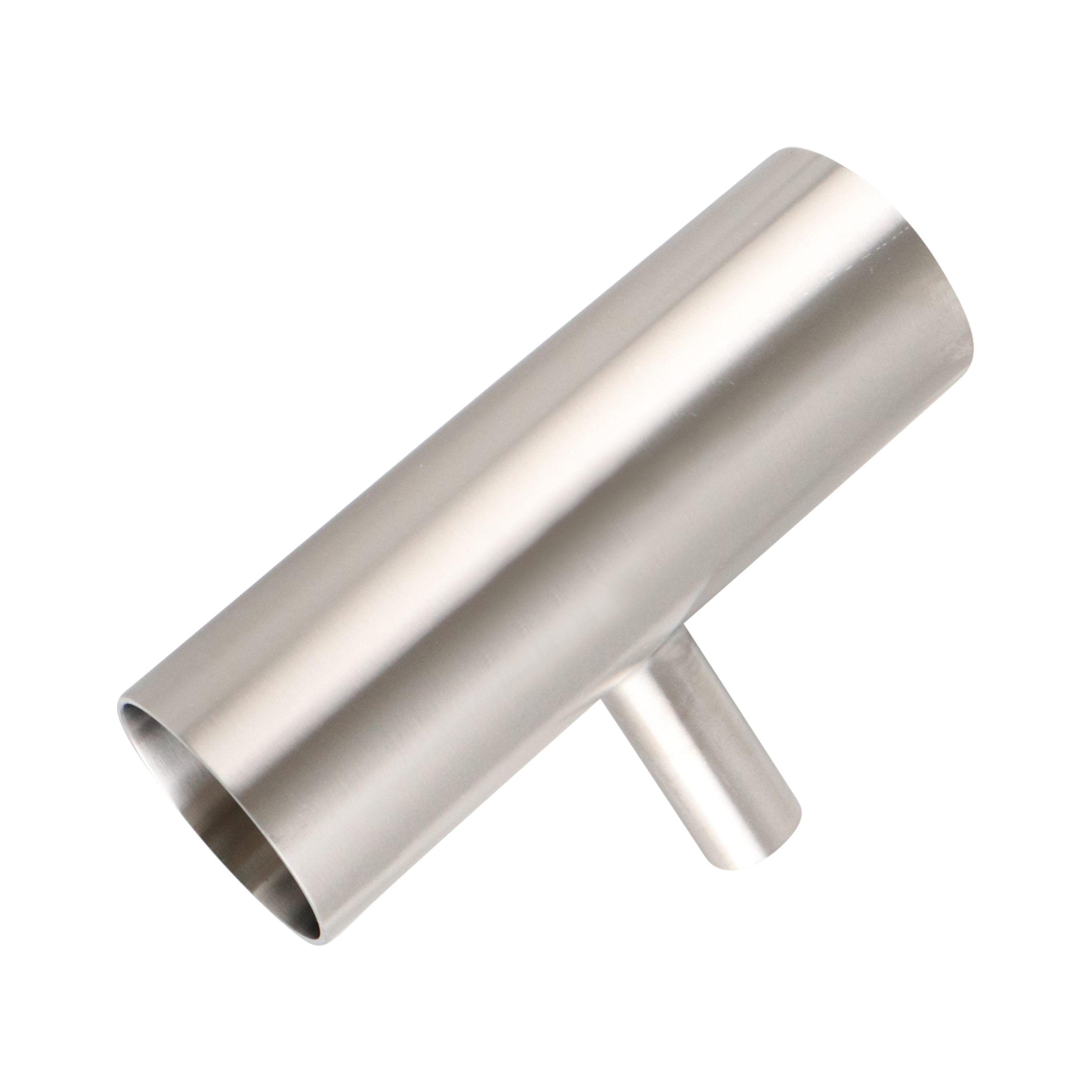 reducing tee, 3-inch x 0.5-inch butt-weld, made from 316L stainless steel, with 20RA interior and 32RA exterior surface finish, SF1 BPE compliant
