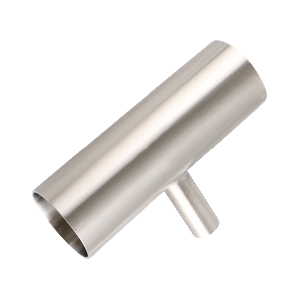 reducing tee, 3-inch x 0.5-inch butt-weld, made from 316L stainless steel, with 20RA interior and 32RA exterior surface finish, SF1 BPE compliant
