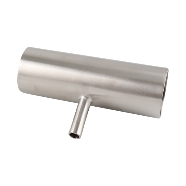 reducing tee, 2-inch x 0.5-inch butt-weld, made from 316L stainless steel, with 20RA interior and 32RA exterior surface finish, SF1 BPE compliant
