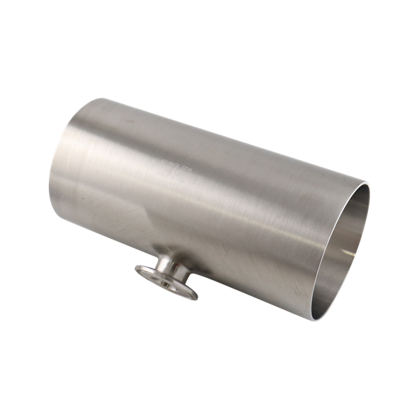 reducing tee, 4-inch x 1-inch Tri-Clamp, short branch, made from 316L stainless steel, with 20RA interior and 32RA exterior surface finish, SF1 BPE compliant
