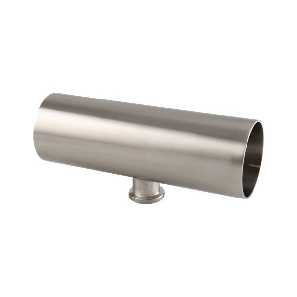 reducing tee, 2-inch x 0.75-inch Tri-Clamp, short branch, made from 316L stainless steel, with 20RA interior and 32RA exterior surface finish, SF1 BPE compliant