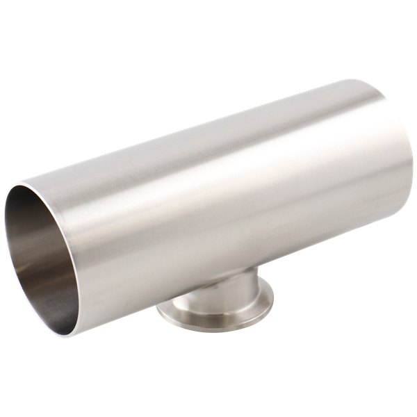 reducing tee, 2.5-inch x 1.5-inch Tri-Clamp, short branch, made from 316L stainless steel, with 20RA interior and 32RA exterior surface finish, SF1 BPE compliant
