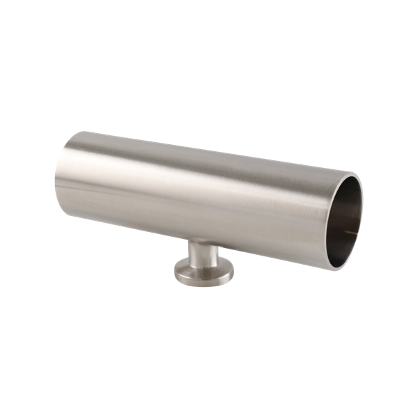 reducing tee, 1.5-inch x 0.5-inch Tri-Clamp, short branch, made from 316L stainless steel, with 20RA interior and 32RA exterior surface finish, SF1 BPE compliant