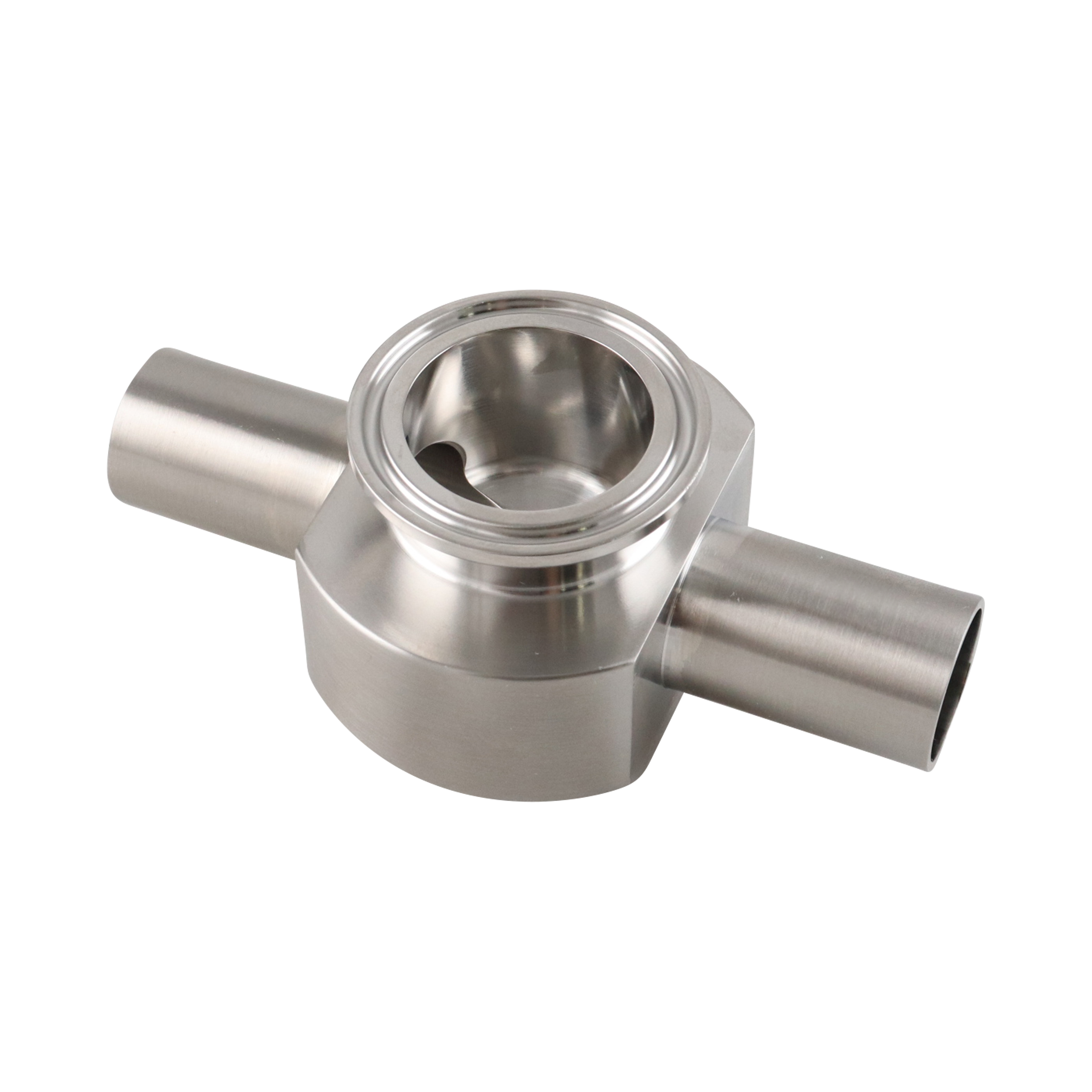 instrument tee, 1-inch x 1.5-inch butt-weld with Tri-Clamp branch, made from 316L stainless steel, with 20RA interior and 32RA exterior surface finish, SF1 BPE compliant