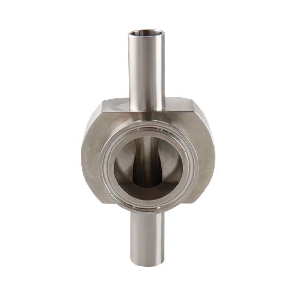 instrument tee, 0.75-inch x 1.5-inch butt-weld with Tri-Clamp branch, made from 316L stainless steel, with 20RA interior and 32RA exterior surface finish, SF1 BPE compliant
