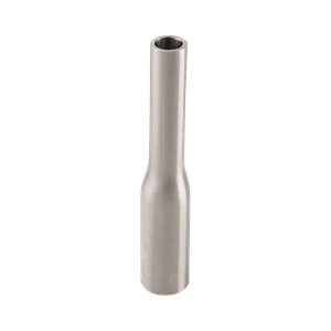Concentric reducer, 0.75-inch to 0.5-inch butt weld, 316L stainless steel, 4-inch overall length, 20RA inner diameter, 32RA outer diameter, BPE SF1 compliant.
