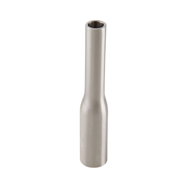 Concentric reducer, 0.75-inch to 0.5-inch butt weld, 316L stainless steel, 4-inch overall length, 20RA inner diameter, 32RA outer diameter, BPE SF1 compliant.