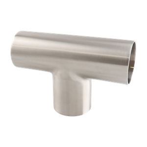 1.5-inch butt-weld tee, made from 316L stainless steel, with 20RA interior and 32RA exterior surface finish, compliant with SF1 BPE standards
