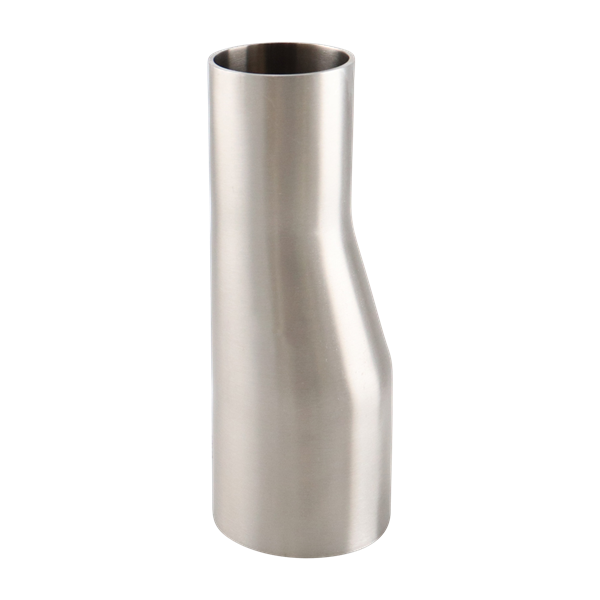 Eccentric reducer, 2-inch by 1.5-inch butt-weld, made of 316L stainless steel, 5.25-inch overall length, with 20RA internal finish and 32RA external finish, SF1 compliant.

