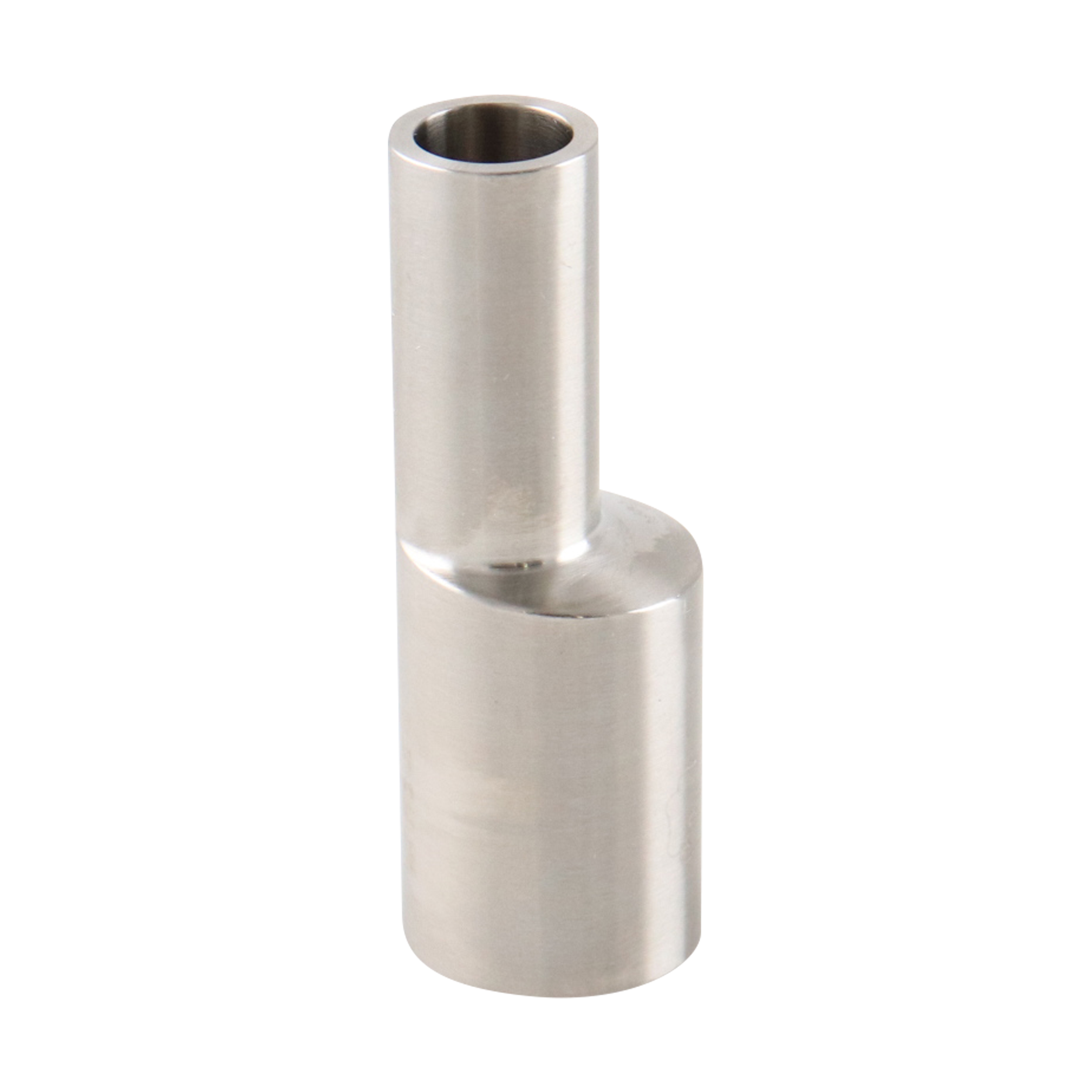 eccentric reducer, 0.75-inch x 0.5-inch butt-weld, made from 316L stainless steel, with 2.125-inch overall length, 20RA interior and 32RA exterior surface finish, SF1 BPE compliant