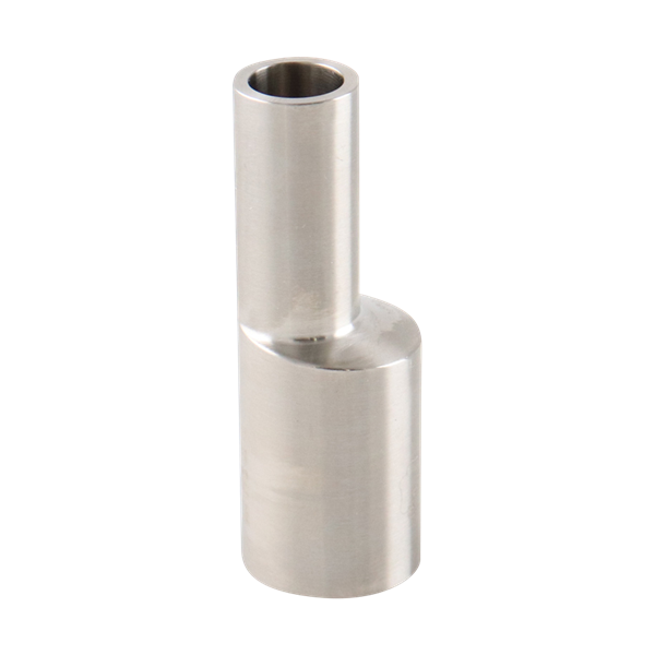 eccentric reducer, 0.75-inch x 0.5-inch butt-weld, made from 316L stainless steel, with 2.125-inch overall length, 20RA interior and 32RA exterior surface finish, SF1 BPE compliant
