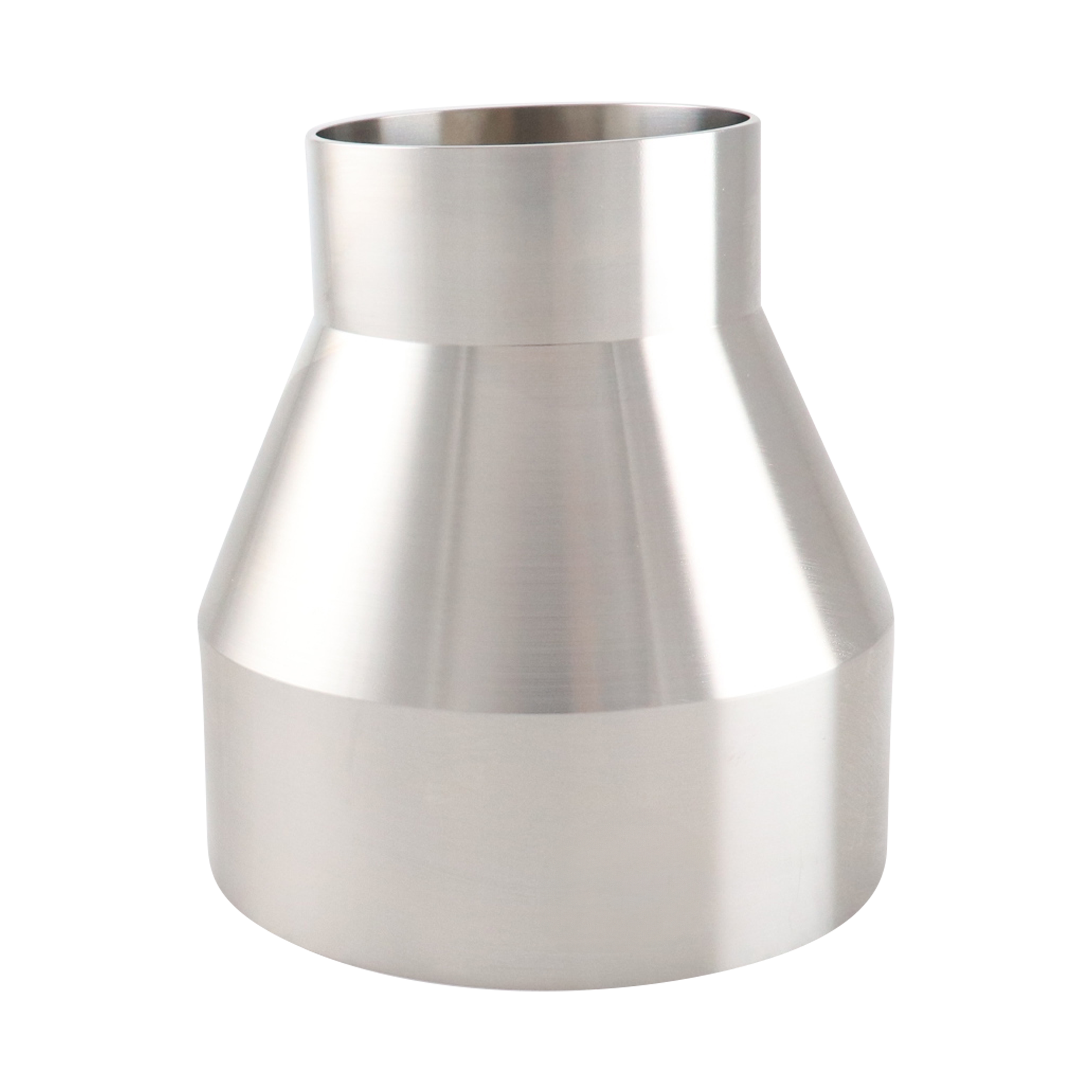 Concentric Reducer, 4-inch x 2.5-inch, Butt Weld connection, made of 316L stainless steel, 4.25 inches long, 20RA internal surface finish, 32RA external finish, SF1 BPE compliant.