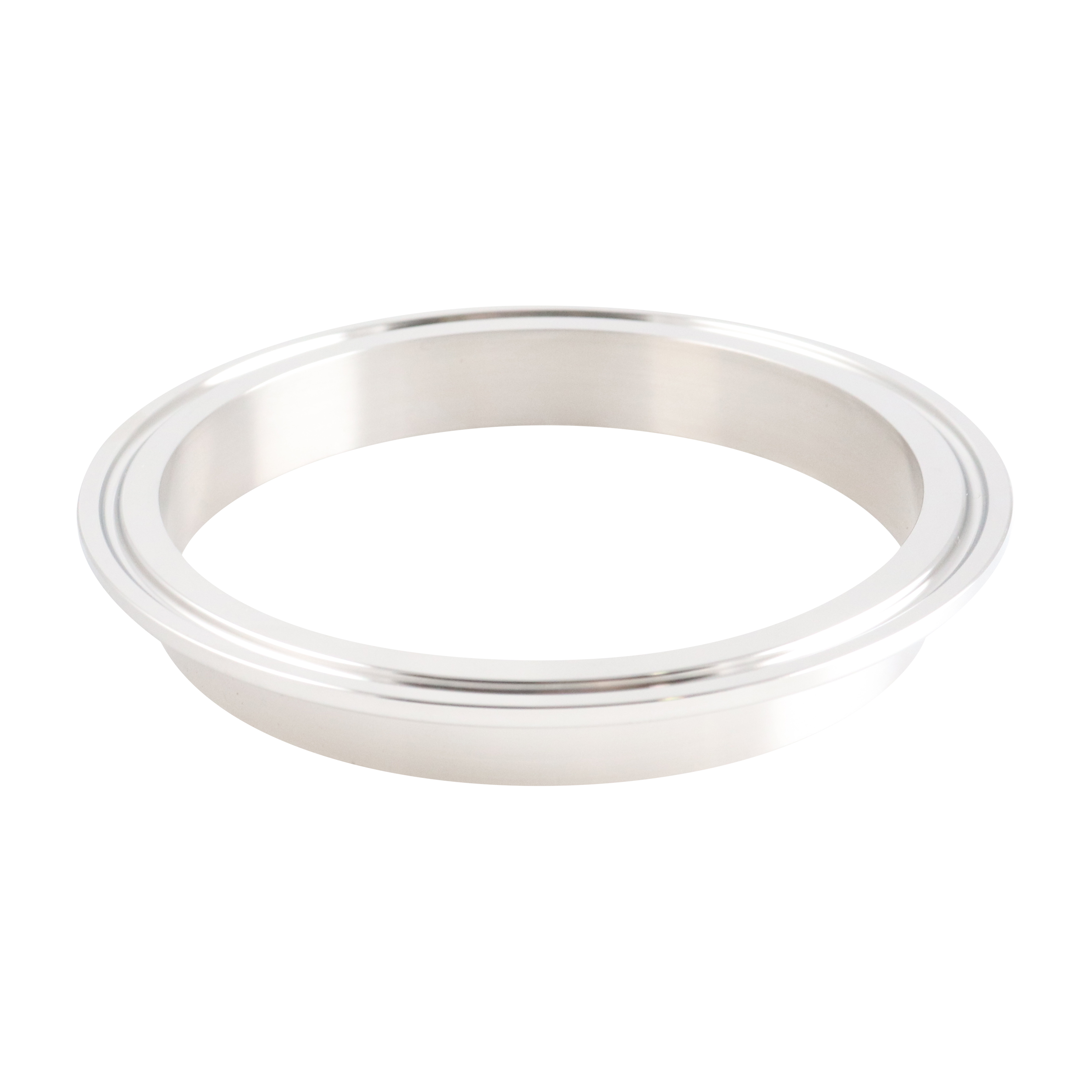4-inch Tri-Clamp ferrule, made from 304 stainless steel, with 0.625-inch overall length and 32RA interior and exterior surface finish
