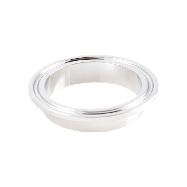 1.5-inch tri-clamp ferrule, made from 316L stainless steel, featuring a 15RA EP internal finish and 32RA external finish, SF4 BPE compliant.
