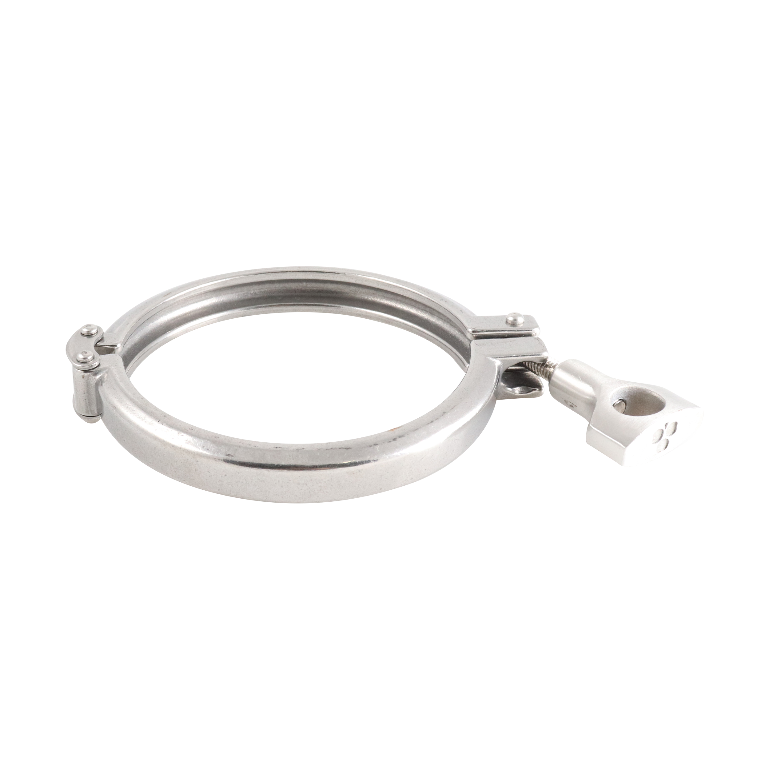 Heavy-duty two-piece clamp, 4-inch Tri-Clamp, DN100 DIN 32676 standard, with double pin design, made from 304 stainless steel