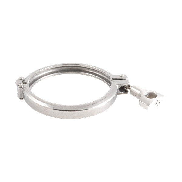 Heavy-duty two-piece clamp, 4-inch Tri-Clamp, DN100 DIN 32676 standard, with double pin design, made from 304 stainless steel