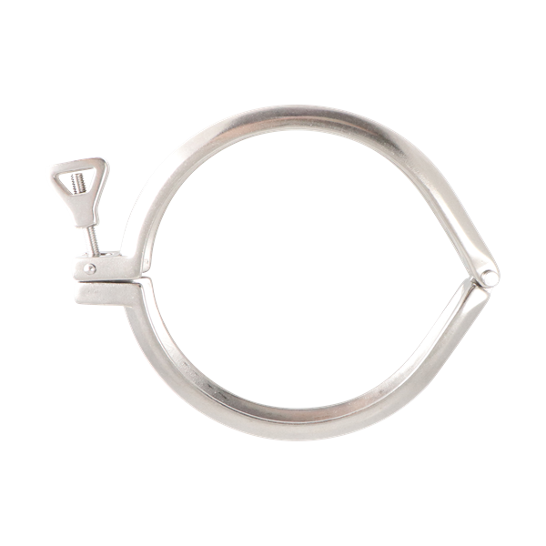 Clamp for 6-inch I-Line or Q-Line connections, with a wing nut design, made from 304 stainless steel.