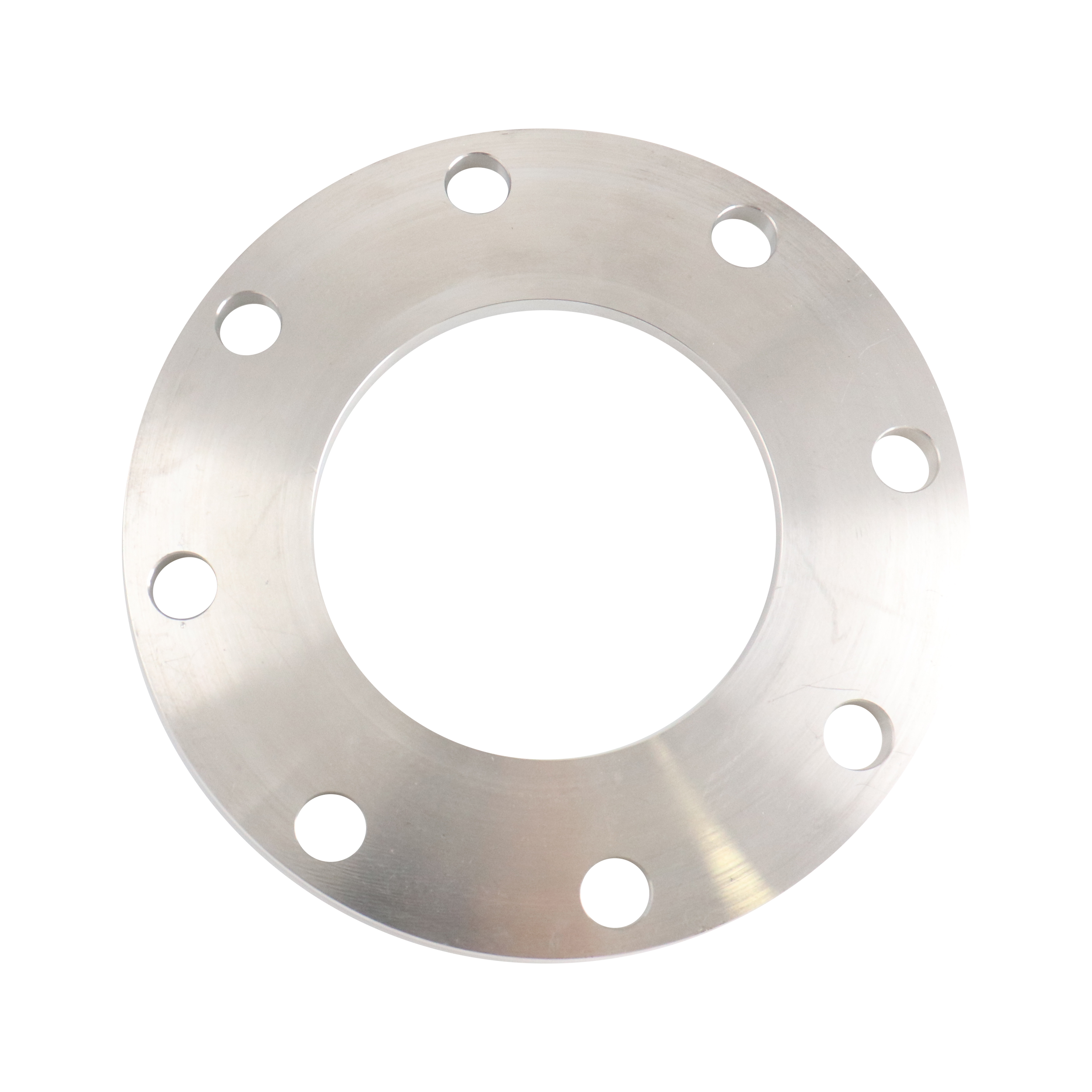 flange slip-on back-up, 4-inch tube OD, made from 304 stainless steel, with 125# and 150# bolt pattern
