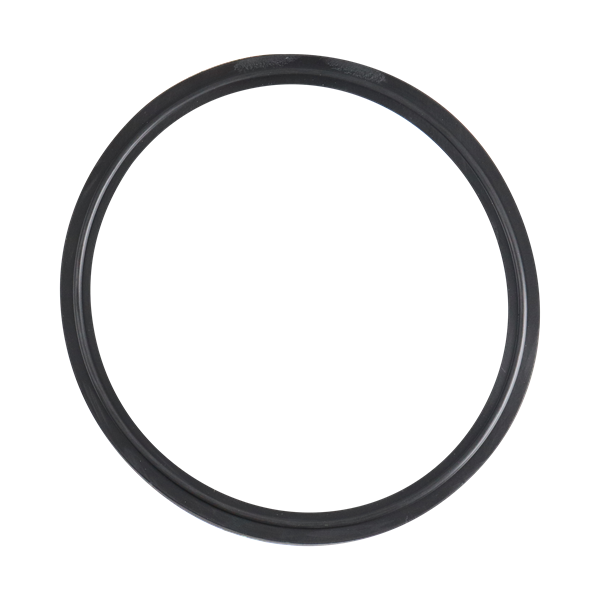 Flanged gasket for 6-inch tri-clamp connections, made of EPDM material, USP Class VI compliant.