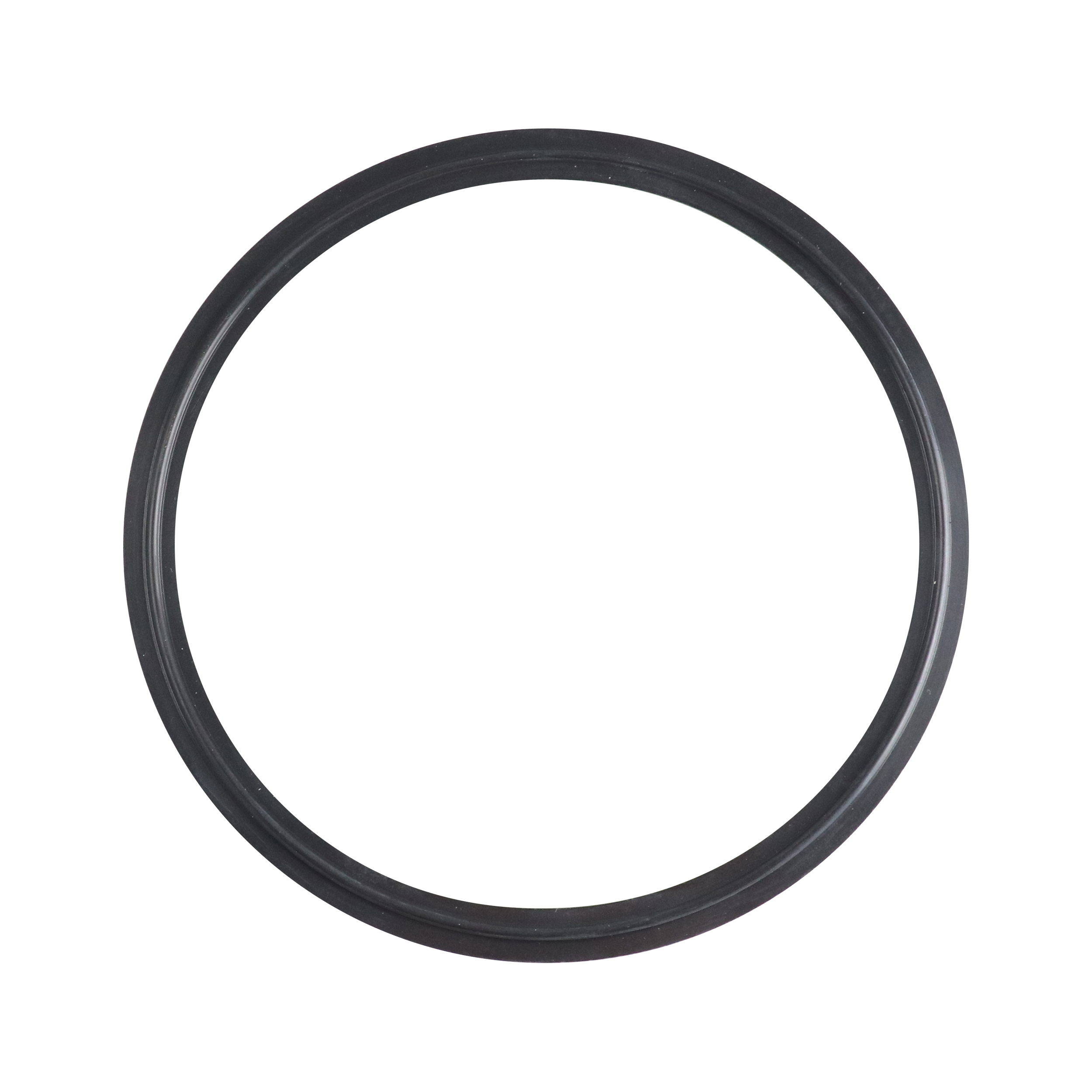 Gasket, flanged, for 6-inch tri-clamp connection, made of Buna material.