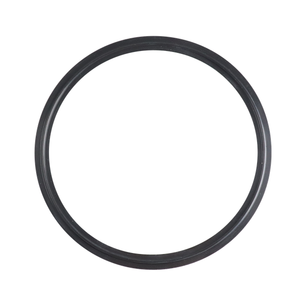 Gasket, flanged, for 6-inch tri-clamp connection, made of Buna material.