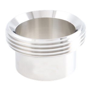 Ferrule 2" threaded bevel seat 316L 1.5" OAL 32Ra inner diameter 32Ra outer diameter